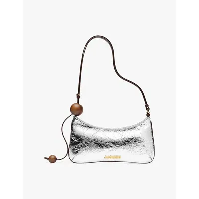 Jacquemus Le Bisou Perle Crinkled Leather Bag In Metallic