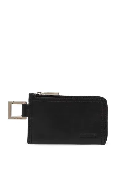 Jacquemus Stitch Detailed Card Case In Black