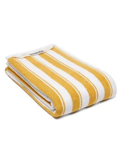 Jacquemus The Rayures Beach Towel In Yellow