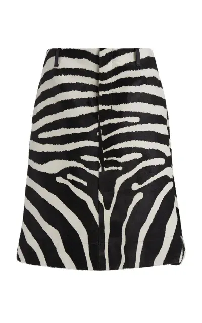 Jacquemus La Jupe Tozzi Zebra Leather Midi Skirt In Multicolor