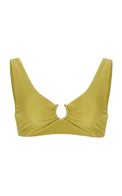 Jade Swim Reiss Ring-gathered Bikini Top In Green