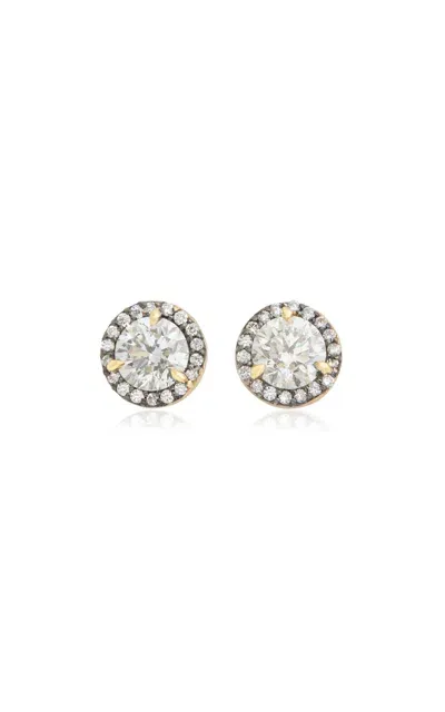 Jamie Wolf 18k Yellow Gold Diamond Stud Earrings In White