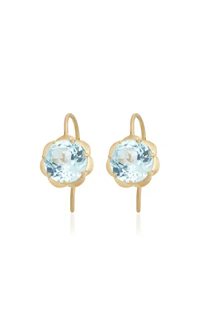 Jamie Wolf 18k Yellow Gold Topaz Earrings In Blue