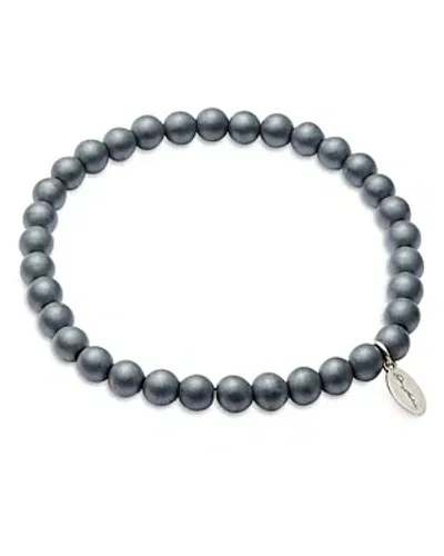 Jan Leslie Men's Hematite Elastic Bracelet In Grey