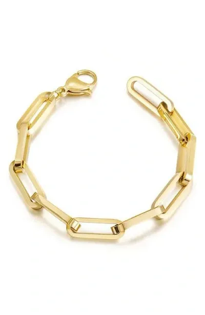 Jane Basch Designs Oversize Paper Clip Chain Bracelet In Gold