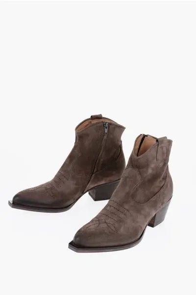 Je T'aime Suede Betty14 Western Booties 6cm