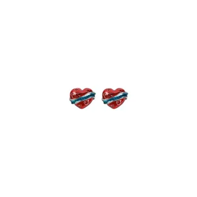 Jean Paul Gaultier Big Heart Earrings In Silver