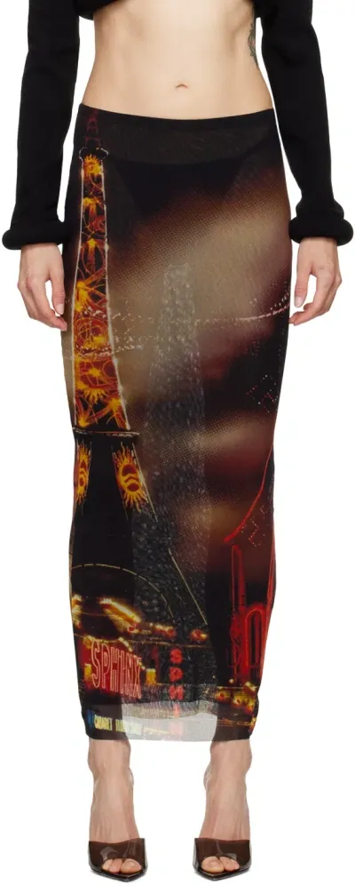 Jean Paul Gaultier Pigalle  Long Skirt Woman Black In Polyamide In Multicolor