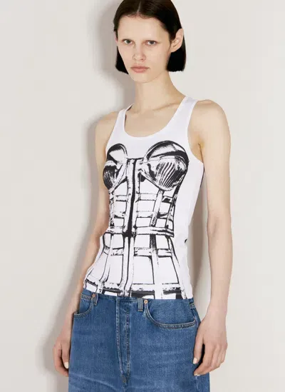 Jean Paul Gaultier Cage Trompe L'oeil Tank Top In White