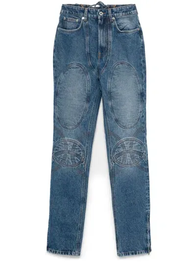 Jean Paul Gaultier Lace-up Detail Jeans In 57 - Vintageblue