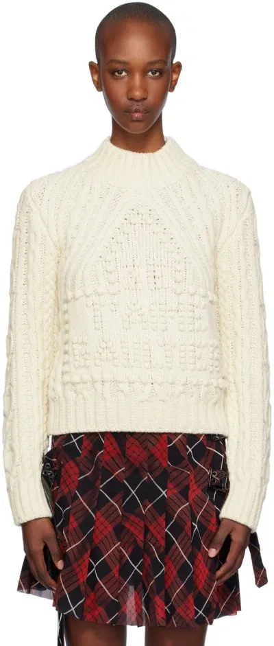 Jean Paul Gaultier Off-white Aran Sweater In 64-cream