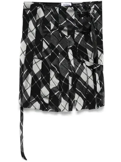 Jean Paul Gaultier Plaid-check Mini Skirt In Black