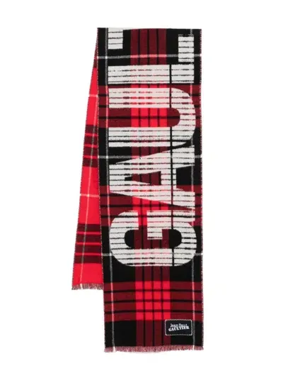 Jean Paul Gaultier Logo-jacquard Scarf In Red