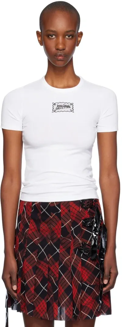 Jean Paul Gaultier Stretch Cotton Jersey Baby T-shirt In White