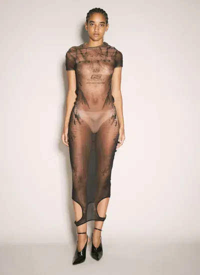 Jean Paul Gaultier X Shayne Oliver Gs Sport Maxi Dress In Brown