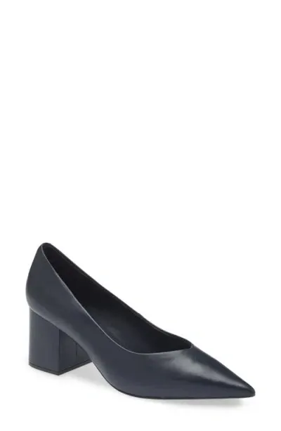 Jeffrey Campbell Hourglass Pointed Toe Pump In Navy