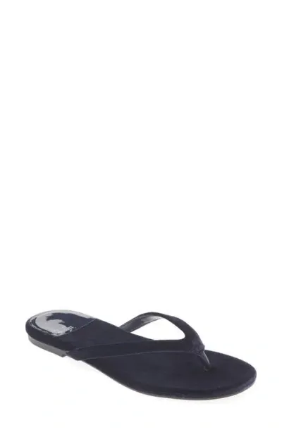 Jeffrey Campbell Kierra Flip Flop In Navy Velvet