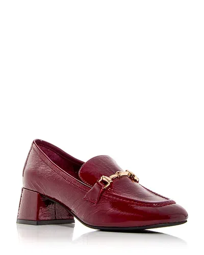 Jeffrey Campbell Women's Archives Block Heel Loafers In Wine Patent Gold