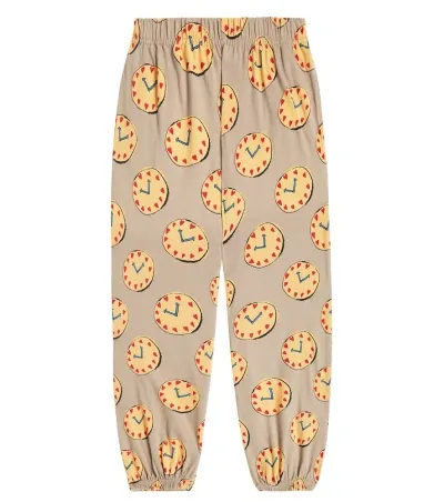 Jellymallow Kids' Watch Printed Cotton Sweatpants In Grey