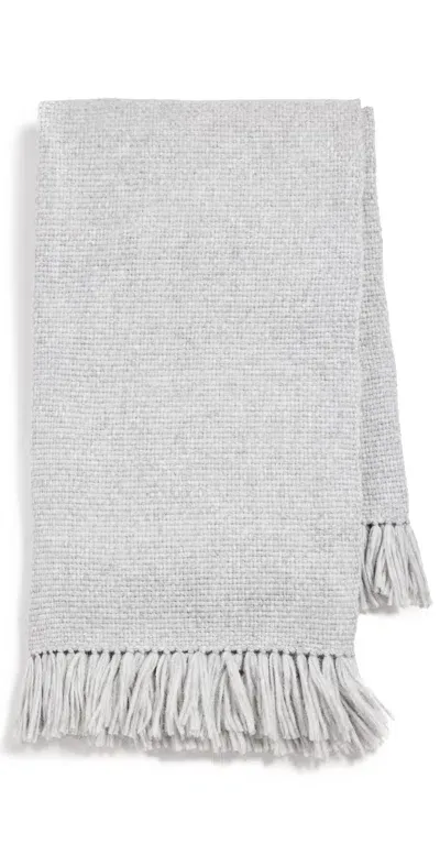 Jenni Kayne Alpaca Basketweave Throw Light Grey