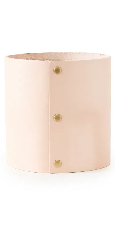 Jenni Kayne Small Leather Rivet Vase Natural