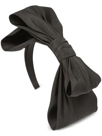 Jennifer Behr Luisa Bow Headband In Black