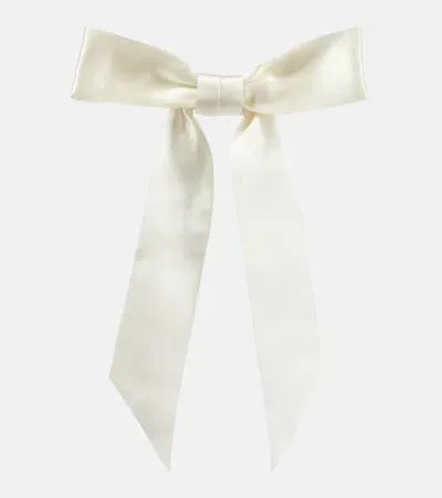 Jennifer Behr Virginia Silk Satin Bow Barrette In White