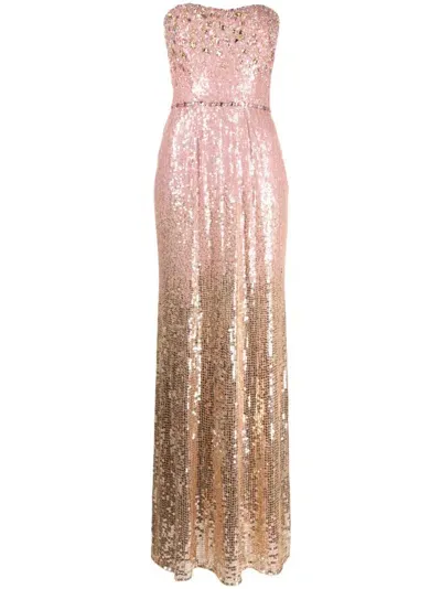 Jenny Packham Embellished Midnight Gown In Pink