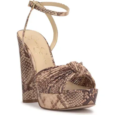 Jessica Simpson Immie Platform Sandal In Natural Snake Multi