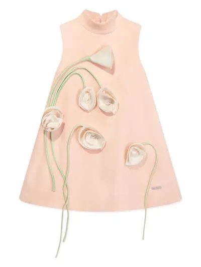 Jessie And James Kids' Flora Floral-appliqué Dress In Neutrals