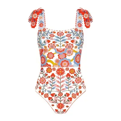 Jessie Zhao New York Women's Red Garden Reversible One-piece Swimsuit