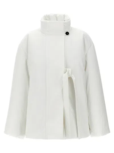 Jil Sander '155' Button Detail Down Jacket In White