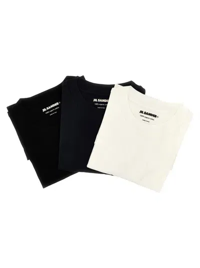 Jil Sander 3-pack Logo Patch T-shirt In Multicolor