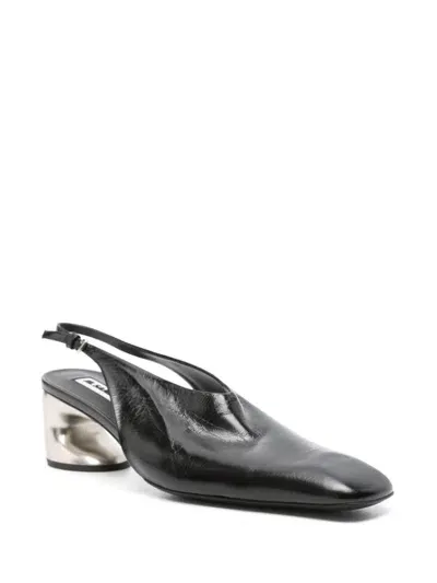 Jil Sander Sculptural Heel V-cut Pump In Black