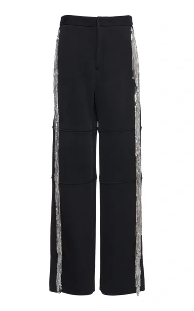 Jil Sander Asymmetrical Fringe Pants In Black