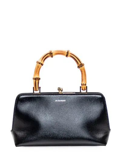 Jil Sander Goki Bamboo Mini Handbag In Black