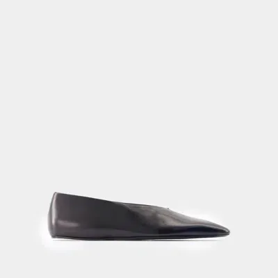 Jil Sander Black Leather Ballerinas