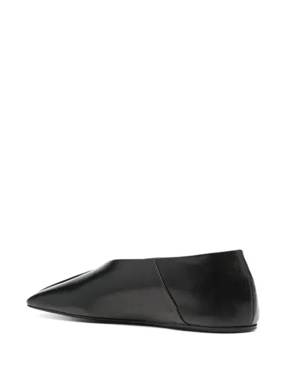 Jil Sander Ballerine In Pelle In Black