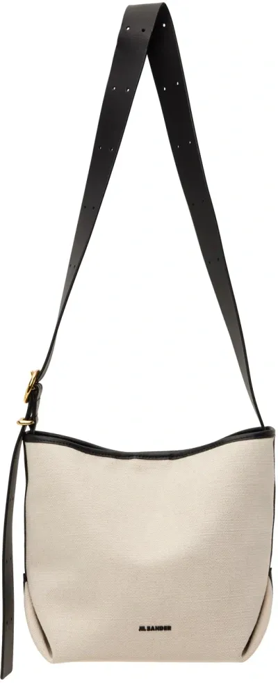 Jil Sander Beige Folded Small Tote In 280 Natural