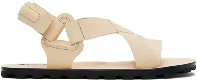 Jil Sander Beige Open Toe Sandals In 266 Champagne