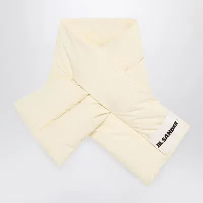 Jil Sander Beige Padded Scarf With Logo