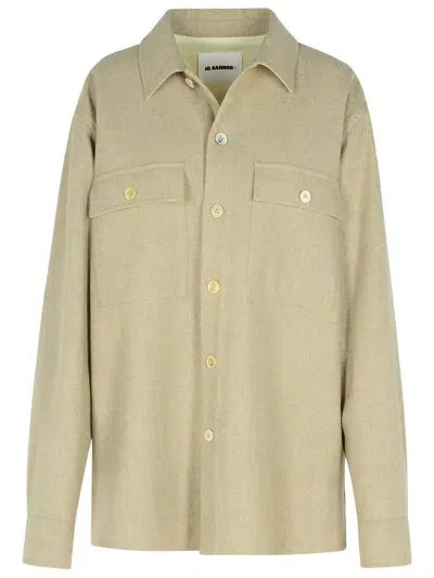 Jil Sander Beige Virgin Wool Shirt In Cream