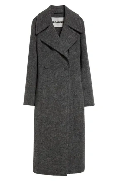 Jil Sander Belted Double Breasted Coat In 024 Shadow