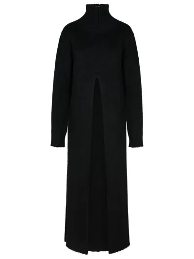 Jil Sander Black Alpaca Blend Dress