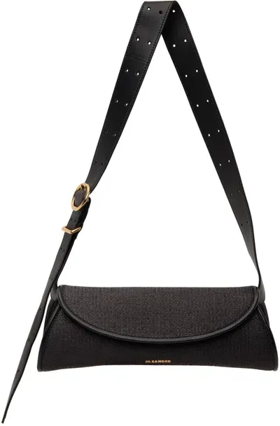 Jil Sander Black Cannolo Small Bag In 001 Black