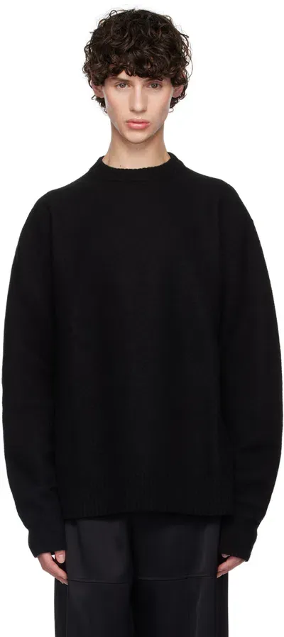 Jil Sander Black Crewneck Sweater In 001 Black