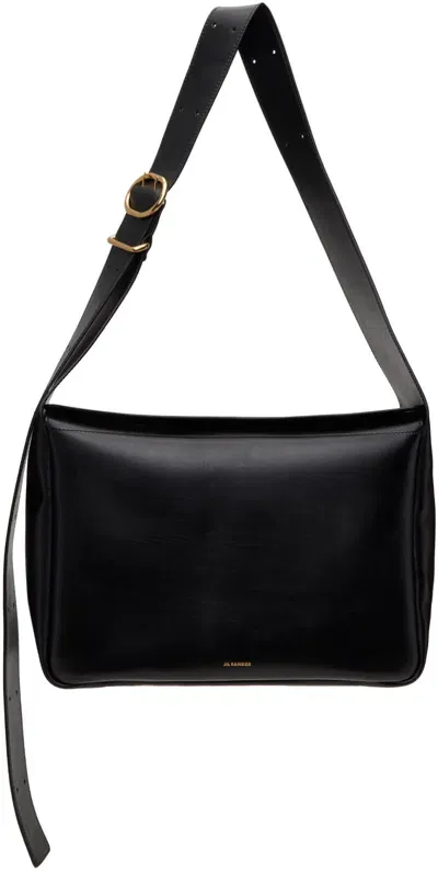 Jil Sander Black Flap Large Bag In 001 Black