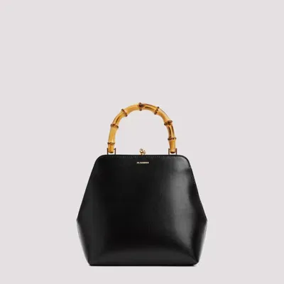 Jil Sander Black Goji Square Sm Bamboo Bag