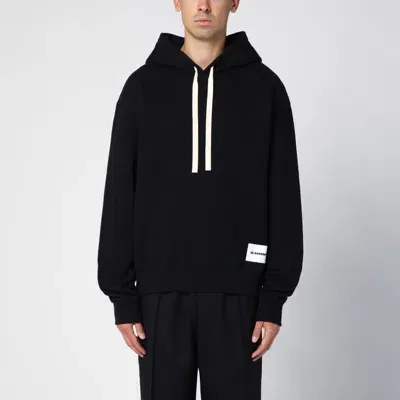 Jil Sander Logo Patch Hoodie In Black