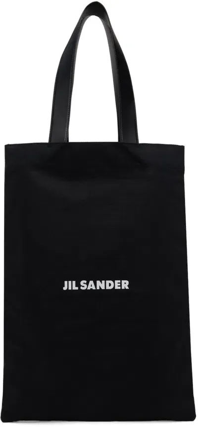 Jil Sander Black Large Book Tote In 001 - Black